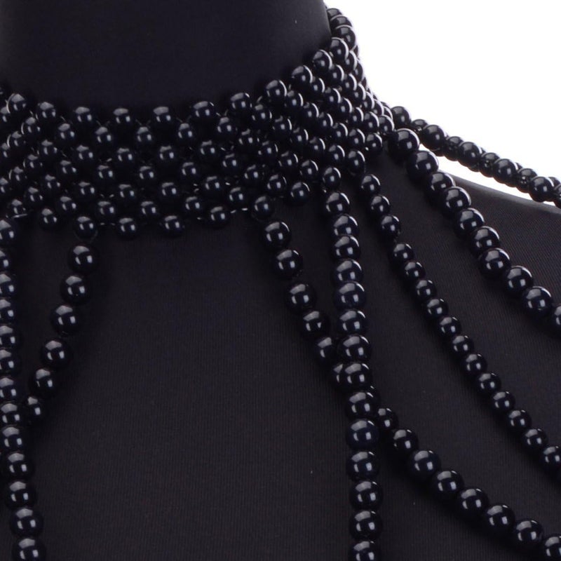 Jerollin Simulated Pearl Body Statement Necklace for Women, Fashion Collar Bib Necklaces Fashion Costume Jewelry - Image 4
