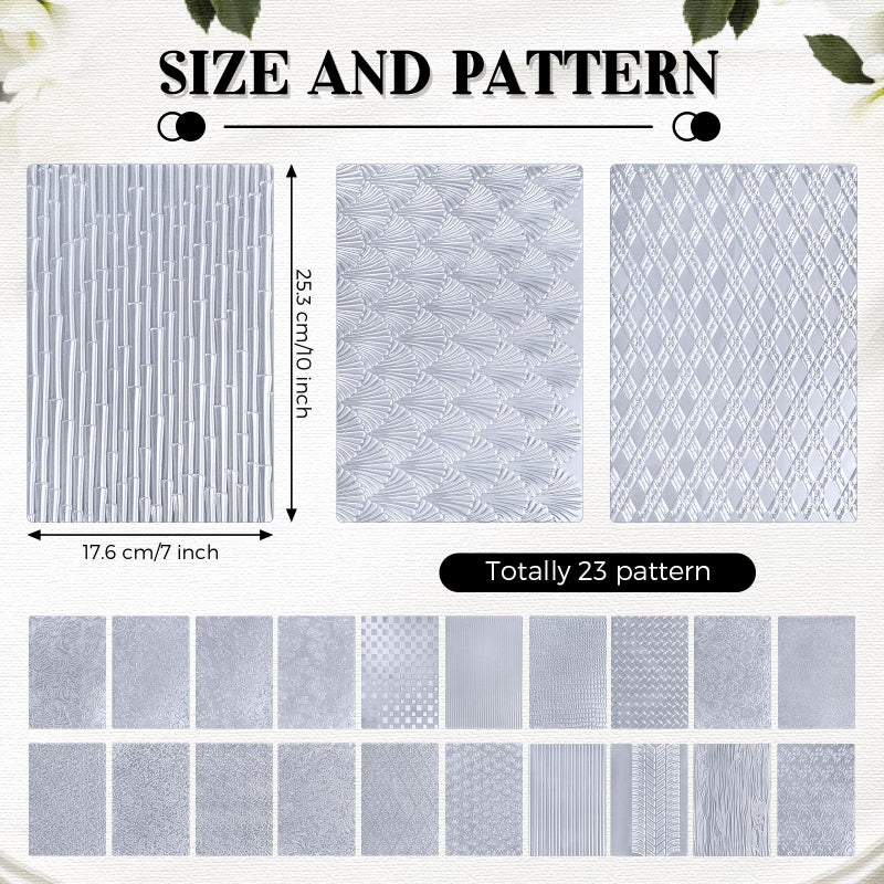 XunYee 23 Pcs Polymer Clay Texture Sheets for Earrings Jewelry Making 17 x 25 Boho Clay Fondant Texture Mats for Pottery Earrings Jewelry Making DIY Crafts - Image 2