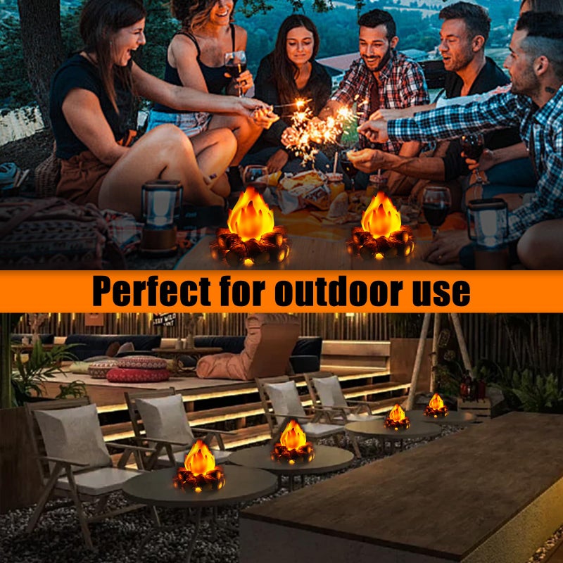 Bestview Artificial Fake Campfire Night Light, 3D LED Fake Fire Pit Firewood Lamp with Realistic Log Flameless Candle Battery Operated, Halloween Christmas Campfire Party Decorations - Image 5