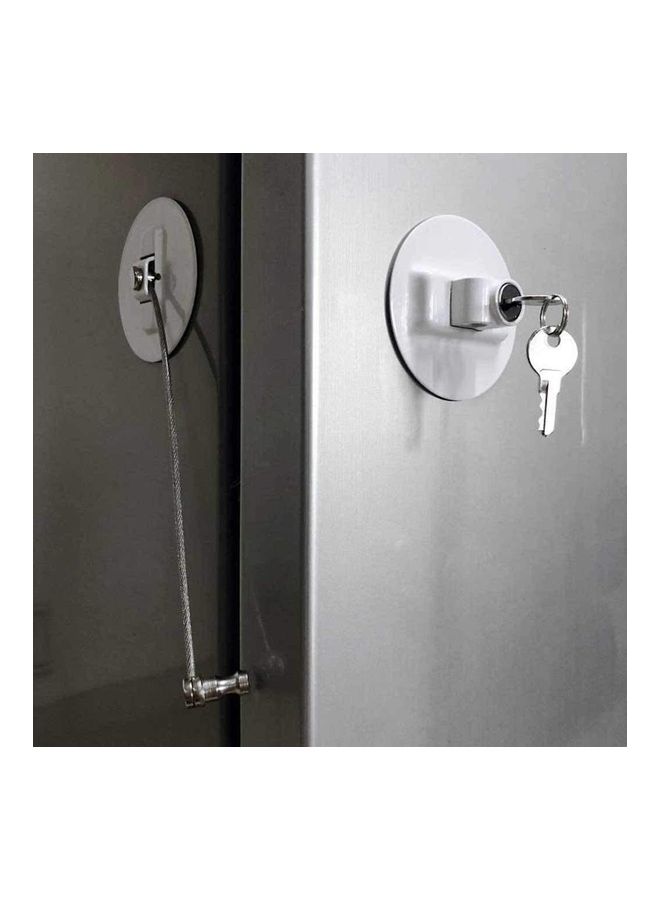 NIBEMINENT Childproof Refrigerator Door Lock With 2 Keys White - Image 4