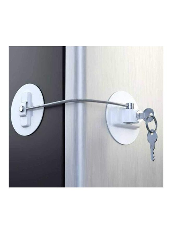 NIBEMINENT Childproof Refrigerator Door Lock With 2 Keys White - Image 1