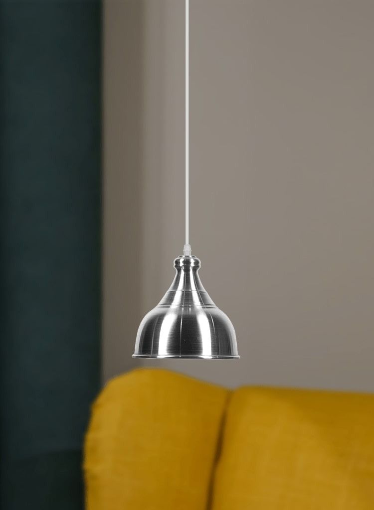 El Rawda Lighting Salina Ceiling Lamp | modern decorative LED E27 pendant light ceiling lamp hanging | suitable for any room | Color: Chrome | Size: 70x22 cm - Image 2