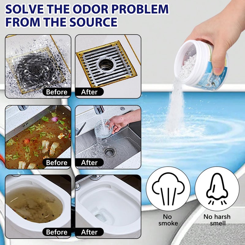 YOOJ ® Powerful Pipeline Dredging Agent, New Upgrade Drain Opener for Sink & Toilet Pipe, Fast Acting Kitchen & Bathroom Drain Unclogger, Wild Tornado Quick Cleaning - Image 5