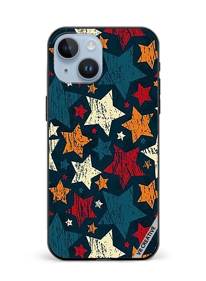 VR CREATIVE Protective Case Cover For Apple iPhone 15 Plus Colorful Stars Design Multicolour - Image 1