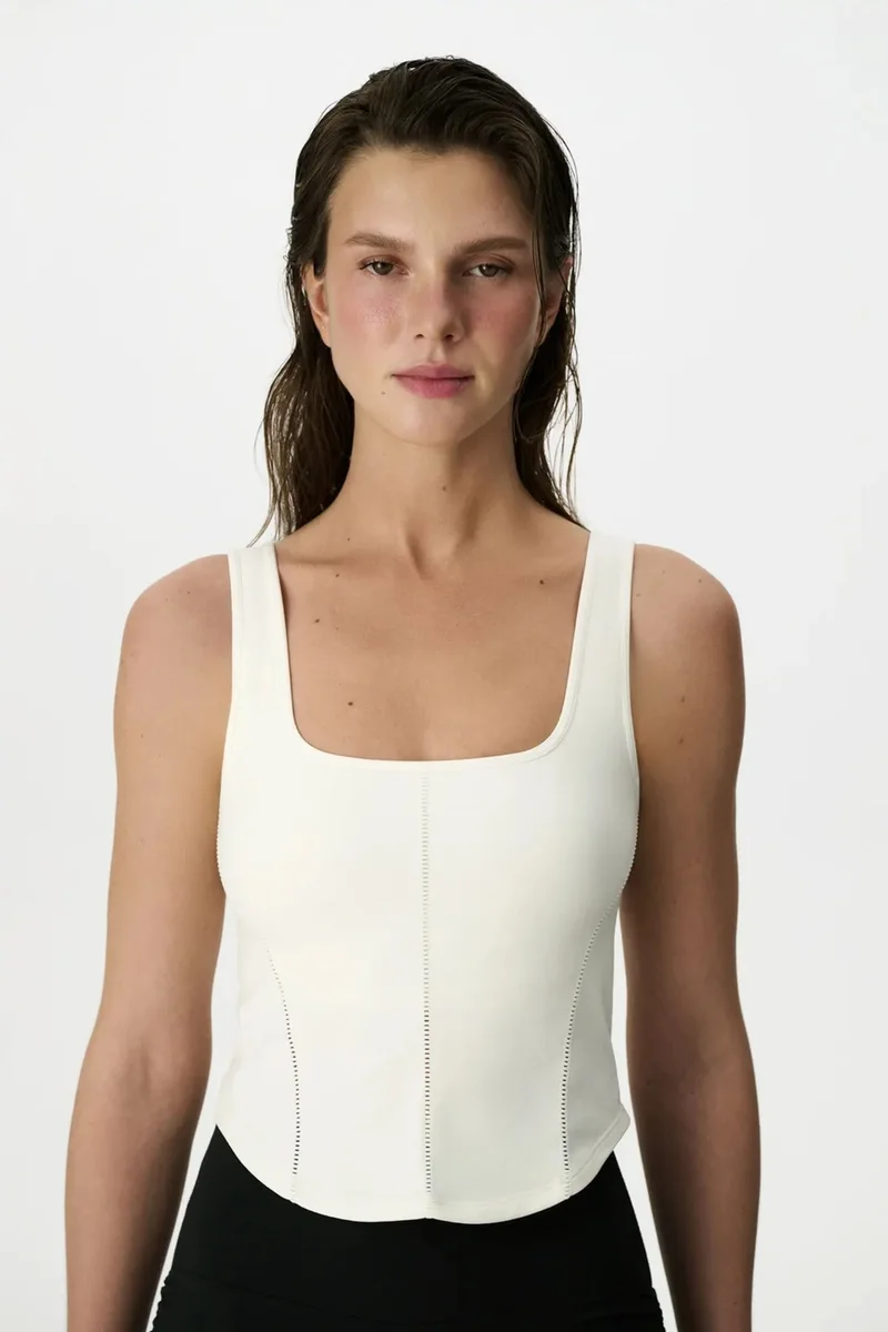 Penti PENTI Seamless Square Neck Corset Detail Top