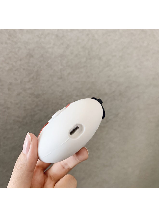 Silicone AirPods Case 4th Generation For Apple Bluetooth Wireless Earphones Protective Cover Comic Ball Design For Earbuds-Color:Ball Headphone Cover + Hook-Applicable Models:Airpods Pro/pro2