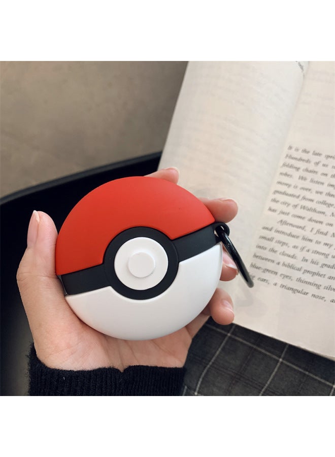 Silicone AirPods Case 4th Generation For Apple Bluetooth Wireless Earphones Protective Cover Comic Ball Design For Earbuds-Color:Ball Headphone Cover + Hook-Applicable Models:Airpods Pro/pro2