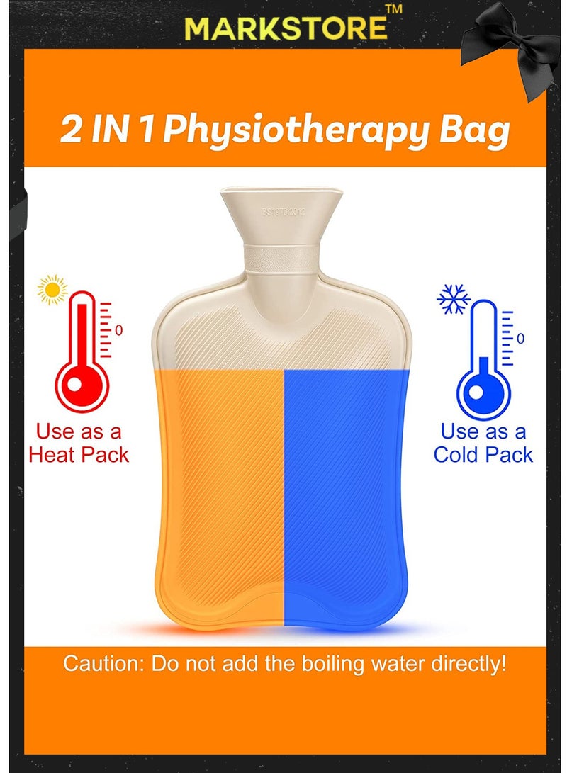 MARK STORE Hot Water Bottle with Soft Cover 2 Liter, Classic Rubber Hot Water Bag for Cramps, Neck, Shoulders Pain Relief, Hot Cold Pack for Hot and Cold Therapy and Feet Warmer  - Image 4