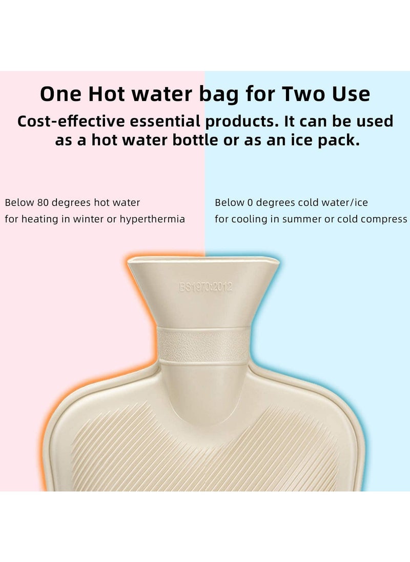 MARK STORE Hot Water Bottle with Soft Cover 2 Liter, Classic Rubber Hot Water Bag for Cramps, Neck, Shoulders Pain Relief, Hot Cold Pack for Hot and Cold Therapy and Feet Warmer  - Image 3
