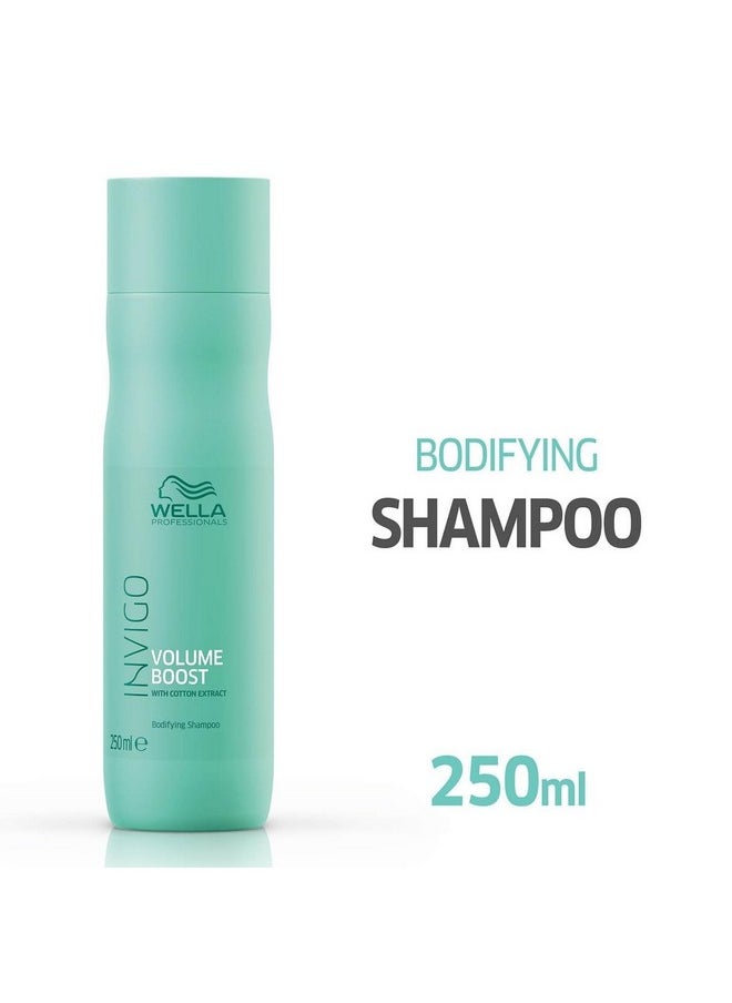 Wella Professionals Invigo Volume Boost Bodifying Shampoo | 250 Ml | Lightweight, Volumizing Hair Cleanser For Normal To Fine Hair | With Cotton Extracts  - Image 2