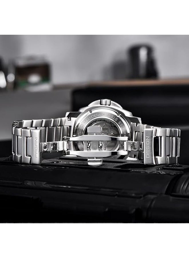 PAGANI DESIGN - Men's Automatic Watches Unique Stainless Steel Mechanical Wrist Watch for Men Nylon Watchband 200M Waterproof - Image 1