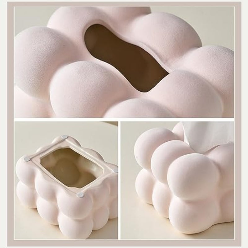 Cloud Bedside Tissue Storage Box - Home Living Room Desktop Simple Creative Decoration for Coffee Table Gray - Image 4