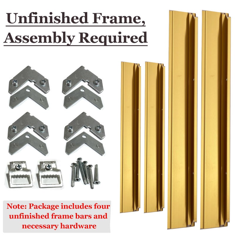 Akfado Floating Frame for 24x24 Canvas Paintings Prints, 1.5â€ Deep DIY Metal Floater Frame for Portrait Landscape Oil Paintings Art Show Gallery Wall Home Office Living Room Decor (Gold) - Image 2