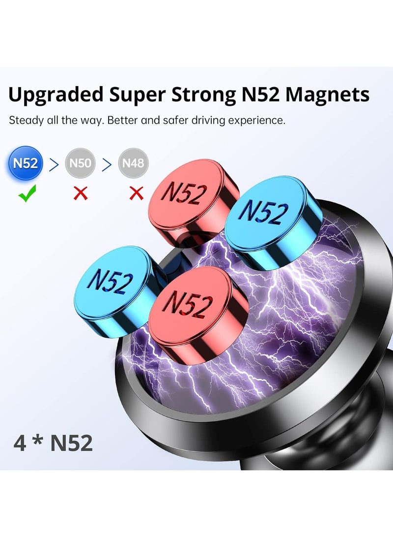 Magsafe Car Mount Magnetic Car Phone Holder for Dashboard Super Strong N52 Magnets 360° Adjustable Magnet Cell Phone Mount Compatible with iPhone, Samsung, LG, HUAWEI,XIAOMI GPS  - Image 2