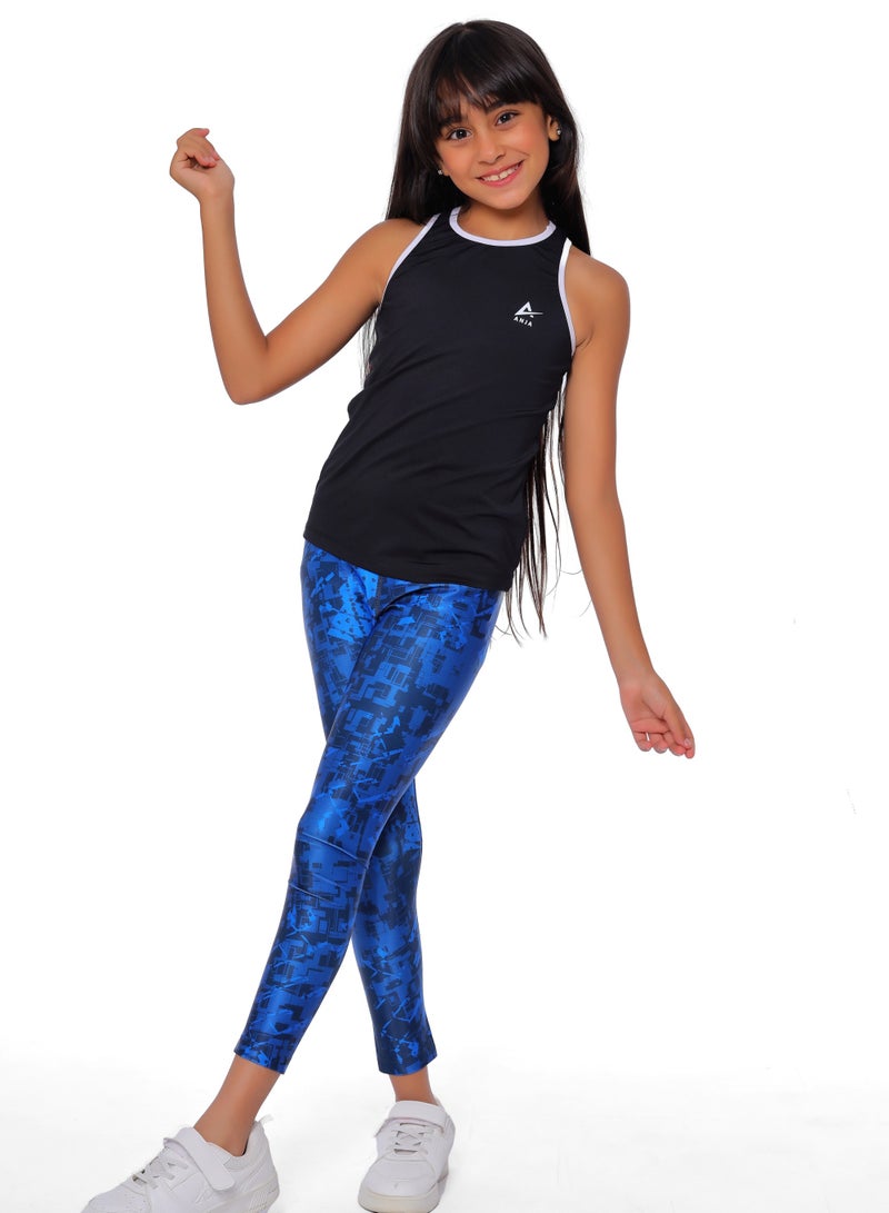 ANJA Girls' Black Cut-Sleeve Sports T-Shirt – Comfortable, Breathable Design - Image 2