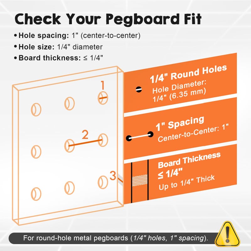 SEMPOMA 2 Pcs Walnut Finish Solid Wood Pegboard Shelf, High Balance and No tilt, Wooden Peg Board Shelves for 1/4" Metal Pegboard, Pegboard Accessories - Image 3