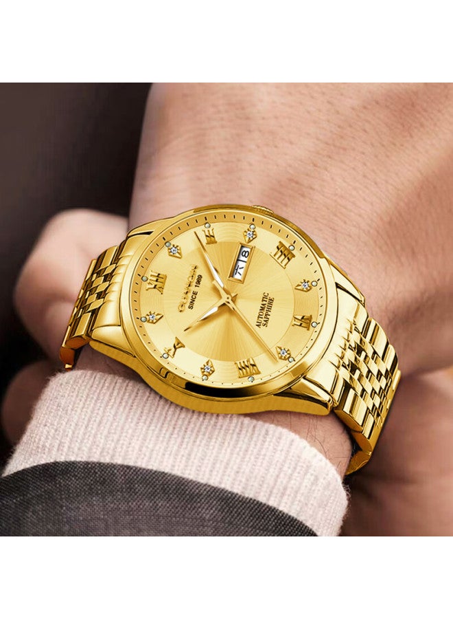 Guanqin Men's Mechanical Watch, Fully Automatic Business Style, Luminous Waterproof Multifunctional Men's Watch, Gift For Boyfriend