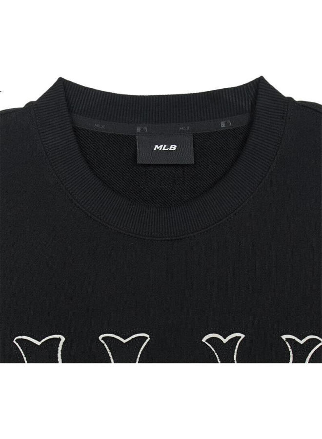 Mlb Men'S And Women'S Sweatshirt, Couple'S Hollow Logo, Fashionable Casual Pullover, Outdoor Casual, 3Amtb3044-50Bks - Image 2