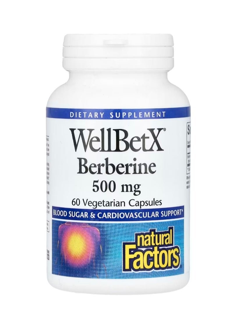 natural Factors WellBetx Berberine 500 mg 60 Vegetarian Capsules - Image 1