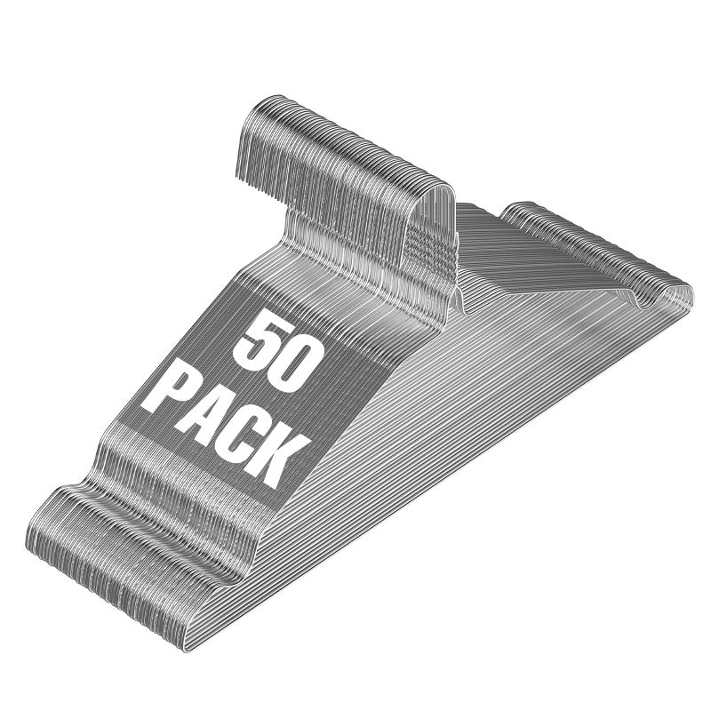 SPECILITE Wire Hangers 50 Pack Metal Wire Clothes Hanger Bulk for Coats Space Saving Metal Hangers Non Slip 167 Inch Ultra Thin for Standard Size Suits Shirts Pants Skirts