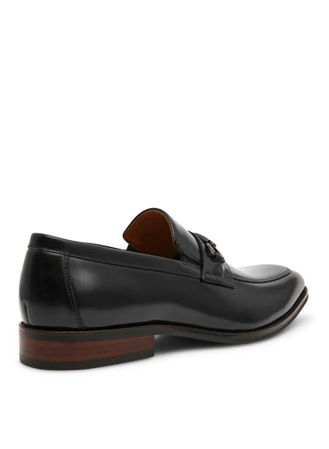 ستيف مادن Pontor Black Men's Slip On Dress Shoes