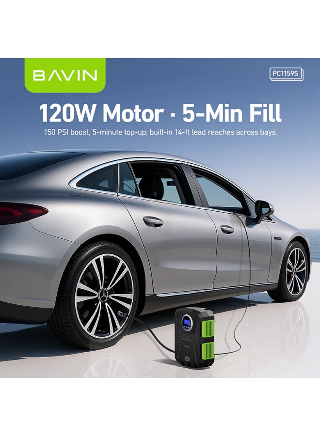 BAVIN Z-PC1159 12V Portable Digital Tire Inflator with 150 PSI Air Compressor - Image 3