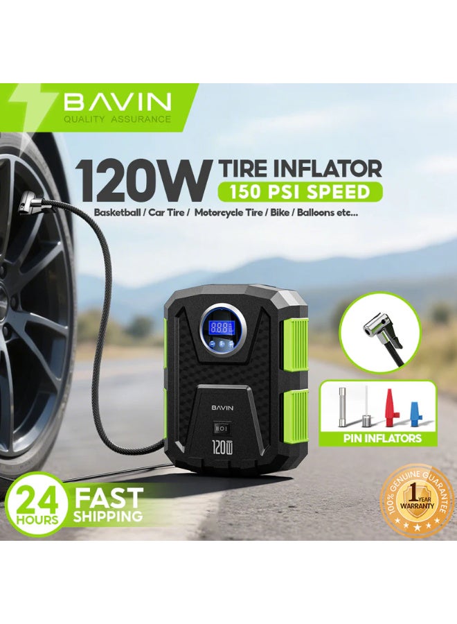 BAVIN Z-PC1159 12V Portable Digital Tire Inflator with 150 PSI Air Compressor - Image 2
