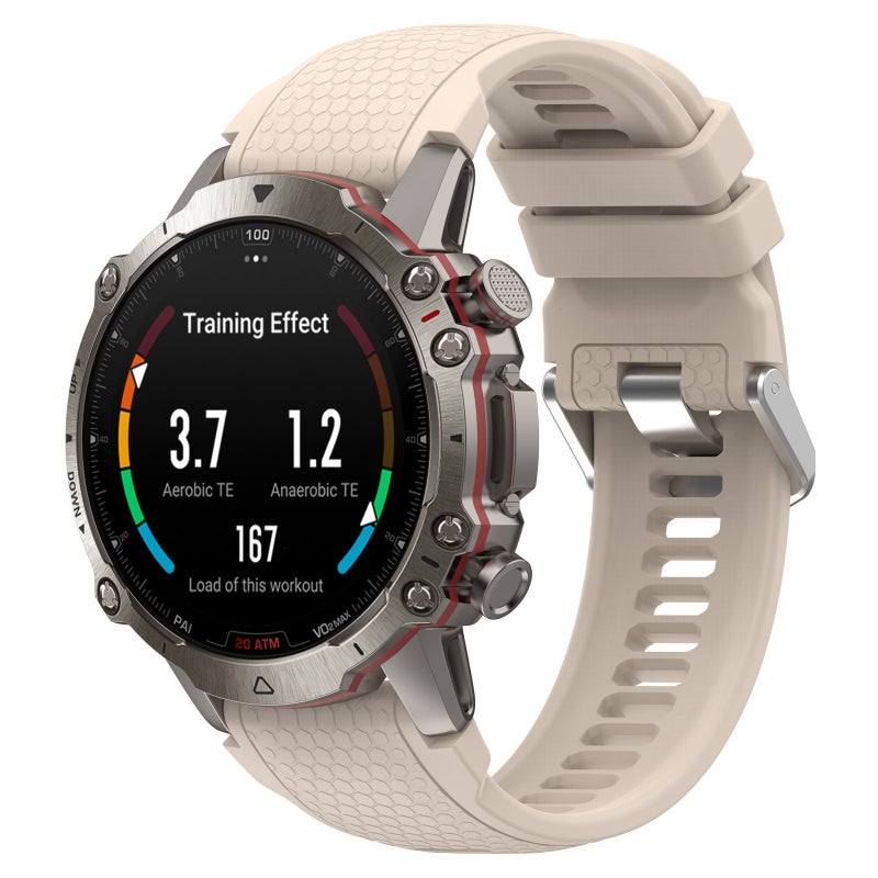 For Amazfit Falcon Dotted Steel Buckle Solid Color Silicone Watch Band(Starlight) - Image 1