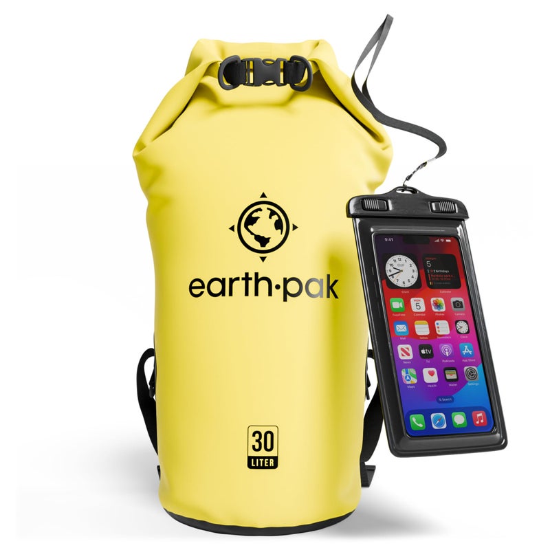Earth Pak حقيبة إيرث باك المقاومة للماء - حقيبة ظهر مقاومة للماء مع فتحة لفة تحافظ على المعدات جافة لقوارب الكاياك مع حقيبة هاتف مقاومة للماء - Image 1