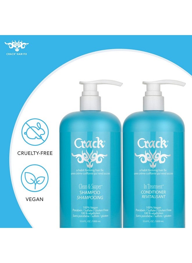 Crack Hair Fix Crack Clean & Soaper Shampoo & In Treatment Conditioner 33.8 Oz Pump Included - Image 4