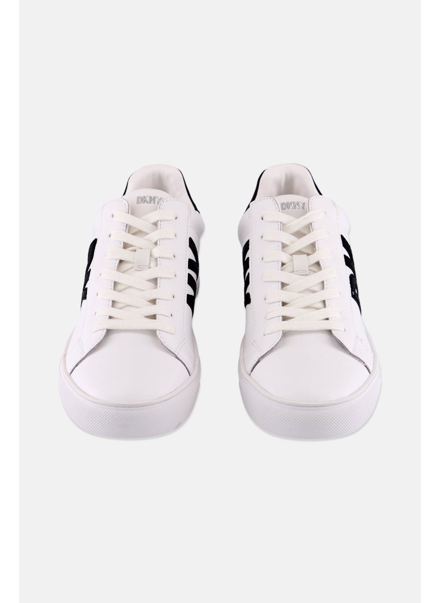 DKNY - Women Abeni Brand Logo Lace Up Casual Shoes, White - Image 1