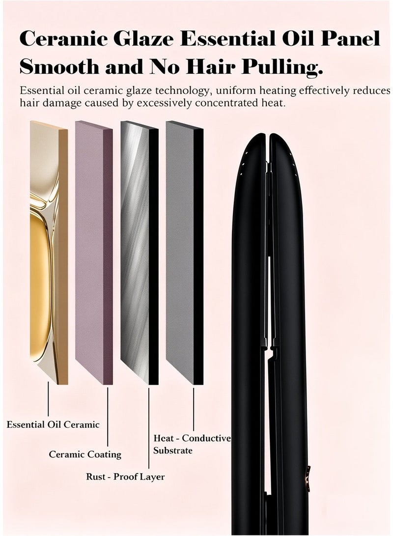 Ruinengda Best Seller Ceramic straightener and curling iron 2-in-1 heated to 230 ° C high temperature ceramic flat iron ion technology with 10 temperature settings，Perfect for Straightening/Curling - Image 4