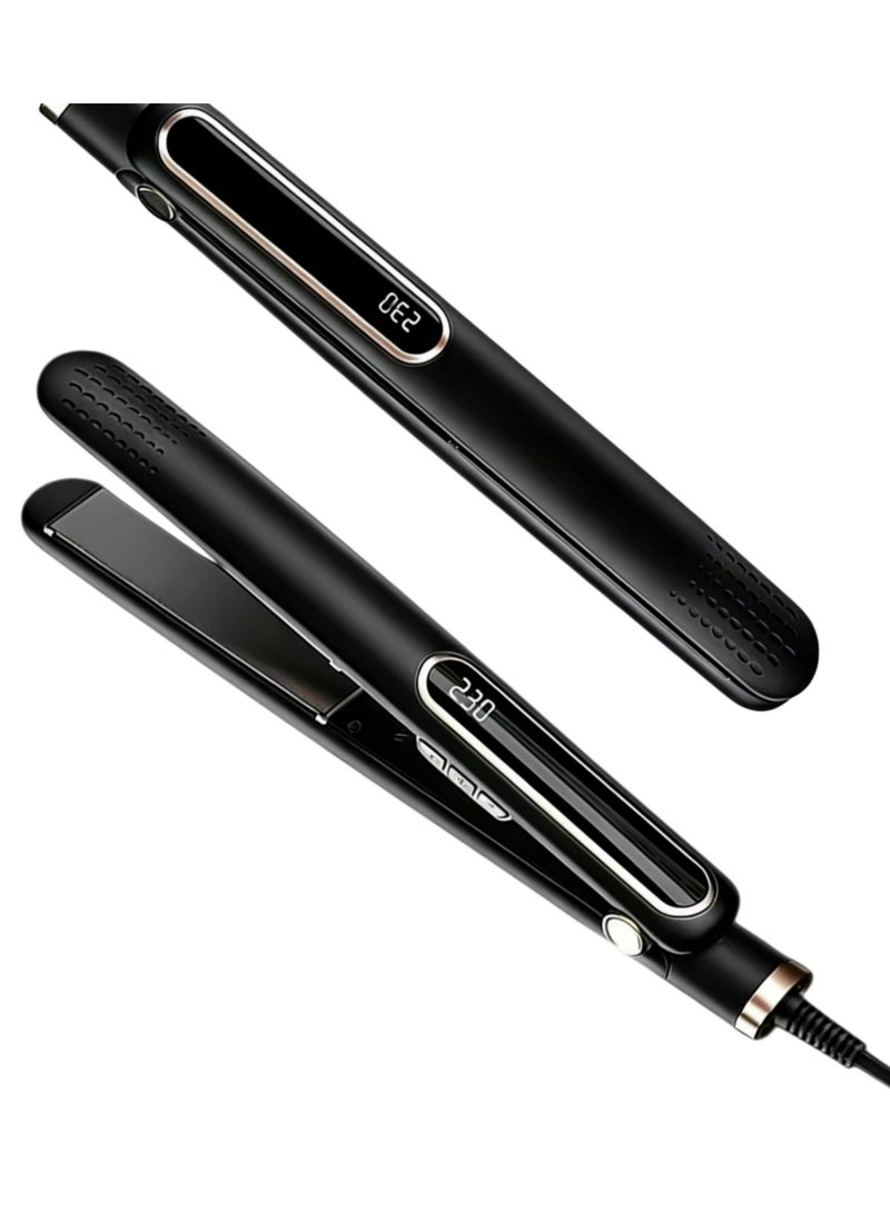 Ruinengda Ceramic straightener and curling iron 2-in-1 heated to 230 ° C high temperature ceramic flat iron ion technology with 10 temperature settings，Perfect for Straightening/Curling - Image 2