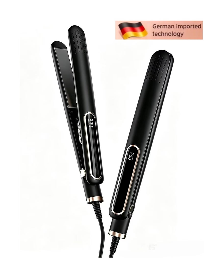 Ruinengda Ceramic straightener and curling iron 2-in-1 heated to 230 ° C high temperature ceramic flat iron ion technology with 10 temperature settings，Perfect for Straightening/Curling - Image 2