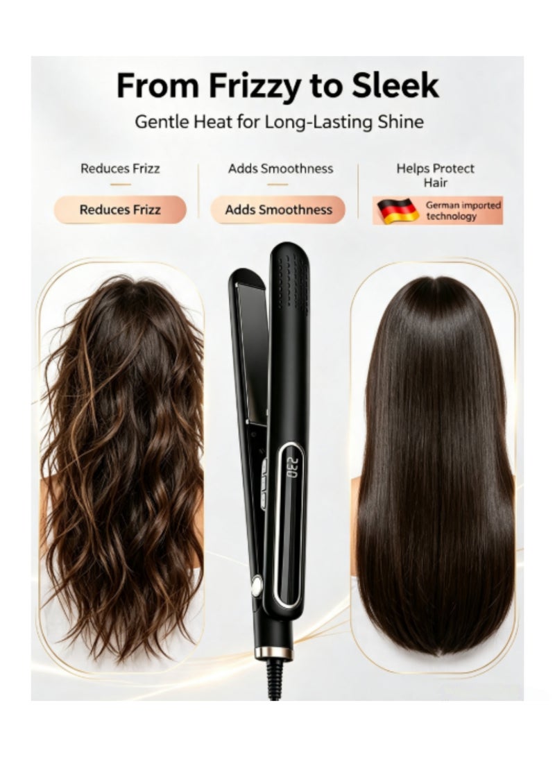 Ruinengda Hair Straightener and Curler 2 in 1 Ceramic Flat Iron - 10 Heat Settings and Heats Up to 230°C，Use 2 heating devices to ensure safer and more convenient use - Image 5