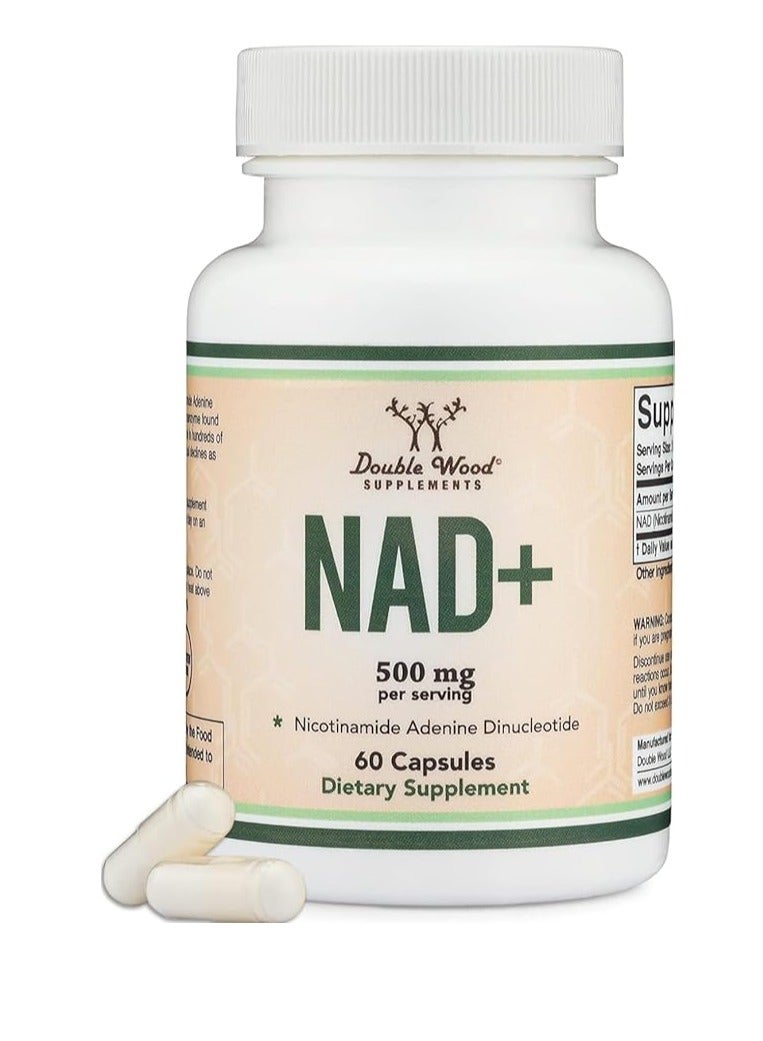 Double Wood Supplements NAD+ Booster Similar to Nicotinamide Riboside 500mg per serving 60 capsules