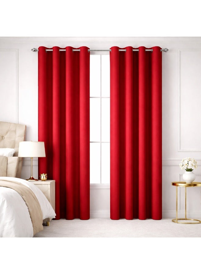 Bliss Casa Indigo Lite Window Curtains 2 Pack 240 x 140 cm – Lightweight Solid Eyelet Curtains for Bedroom Living Room – Soft Light Filtering Drapes