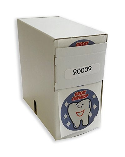 Tabbies Children's Sticker 1-3/4" Circle, 'Great Checkup' Light Blue with A Tooth, 100 Stickers/Roll, Healthcare, Dentist (20009) - Image 3