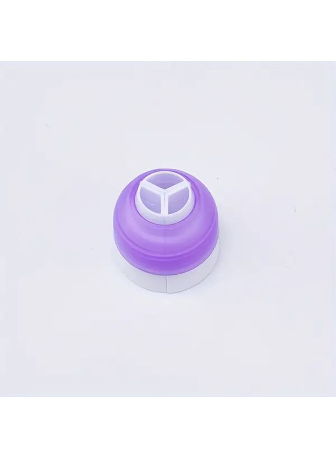 Purple Cream Conversion Coupler 1.8 Inch Three Color Spraying Baking Tool for Piping Bag Nozzle Icing - Image 1