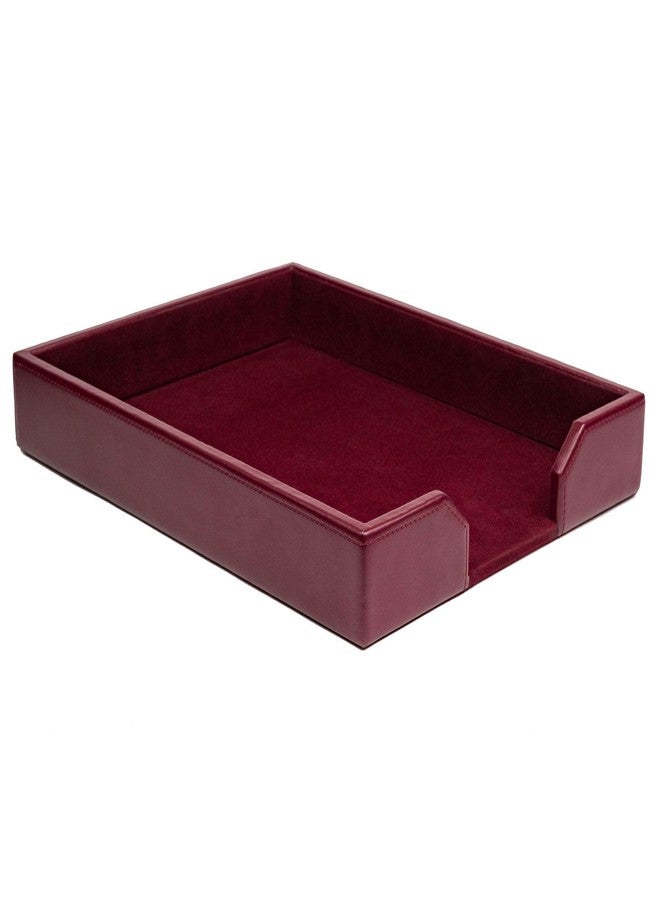 Dacasso Burgundy Bonded Leather Letter Tray - Image 1