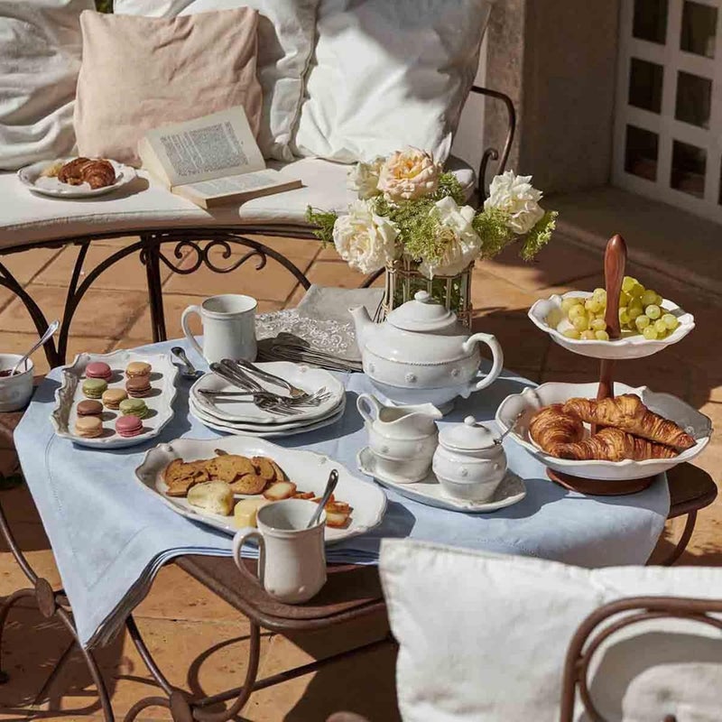 Juliska Berry  Thread Whitewash Tea and Coffee Sugar and Creamer Set3pc - Image 4