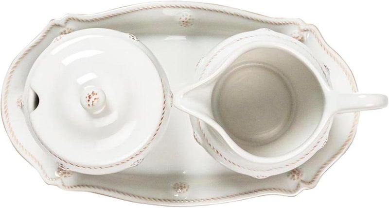Juliska Berry  Thread Whitewash Tea and Coffee Sugar and Creamer Set3pc - Image 2