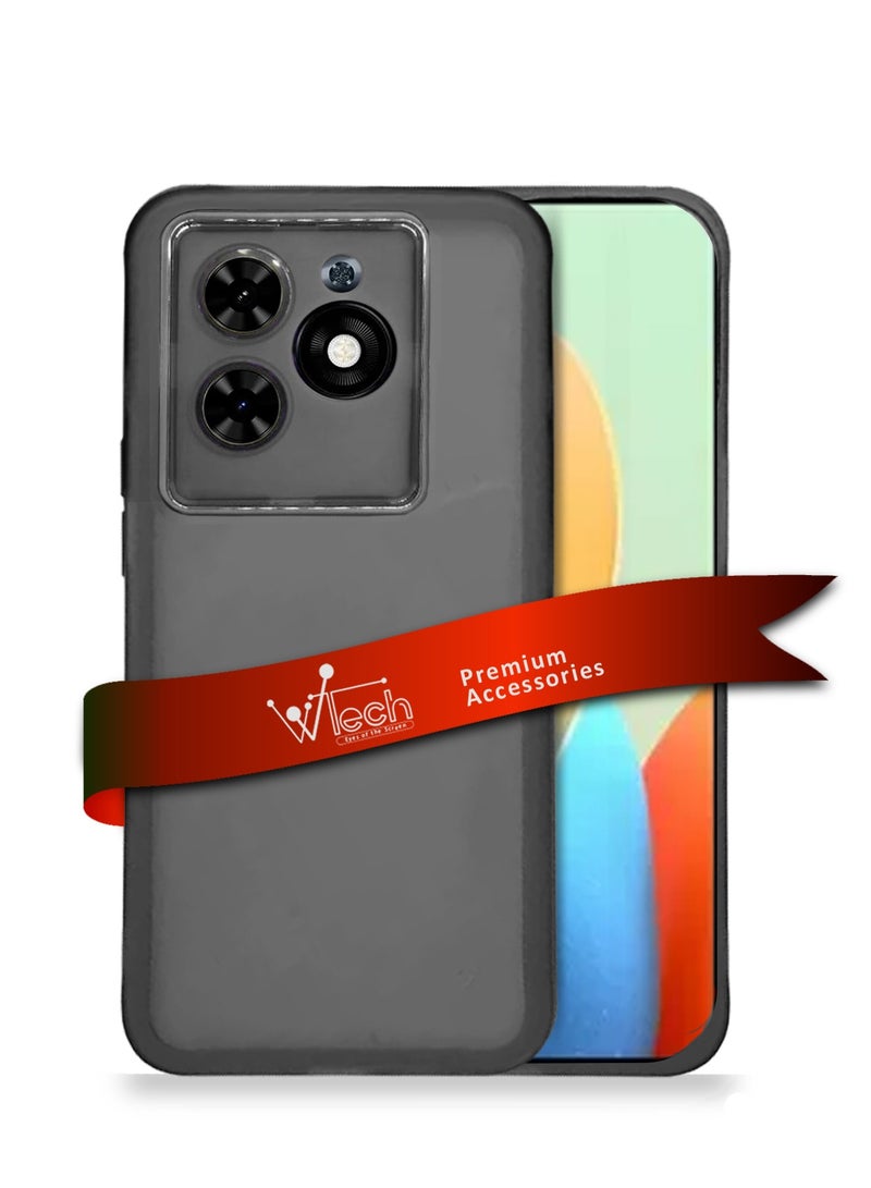 Wtech Soft Transparent TPU Silicone Ultra Thin Phone Stylish Electroplated Camera Border Case Cover For Tecno Pop 8 4G 2023 / Spark 20 4G 2023 / Spark 20C 4G 2023 / Spark Go 2024 4G 2023 Black - Image 1