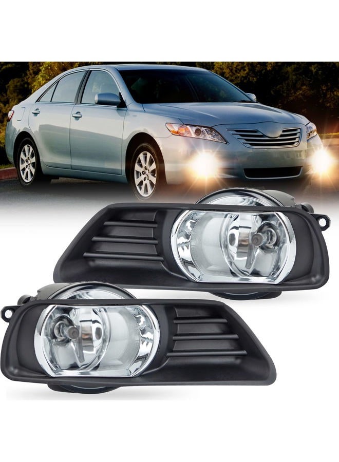 RAPOOSANS Driving Fog Lights Lamps Assembly Kit for 2007 2008 2009 Toyota Camry Fog Light Replacement with H11 12V 55W Halogen Bulbs Switch and Wiring Kit (Clear Glass Lens) - Image 2