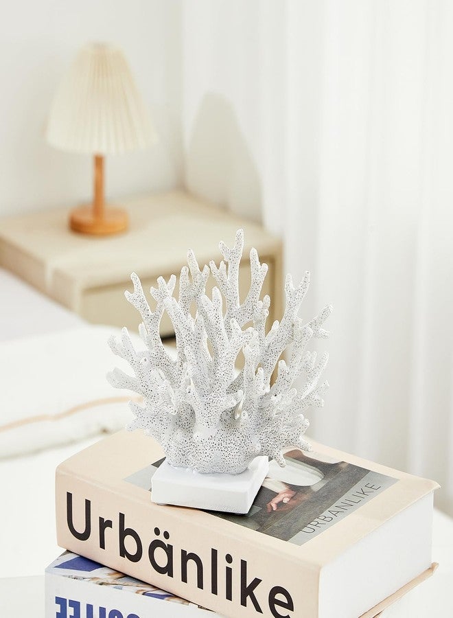 Ottalent Artificial White Coral Décor, Nautical Coral Reef Decorations for Home, Marine Style Decoration, Ocean Themed Cabinet Shelf Tabletop Decor (White) - Image 4