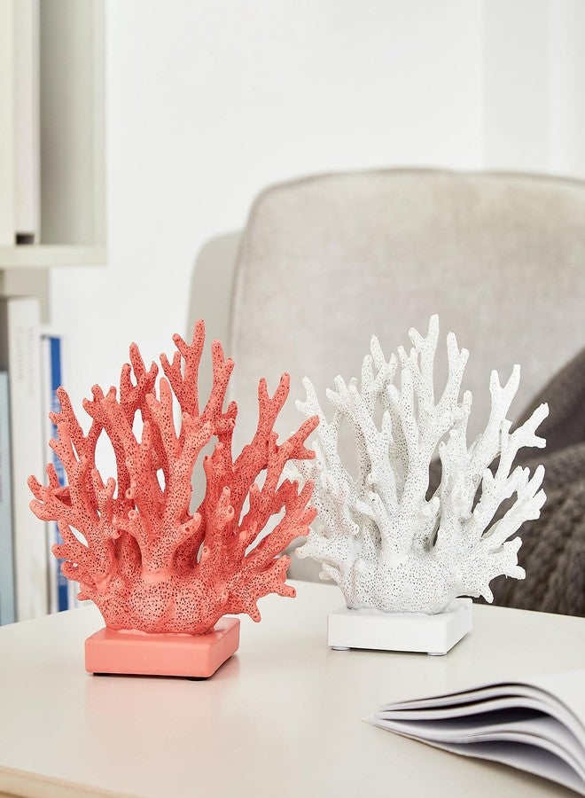 Ottalent Artificial White Coral Décor, Nautical Coral Reef Decorations for Home, Marine Style Decoration, Ocean Themed Cabinet Shelf Tabletop Decor (White) - Image 5