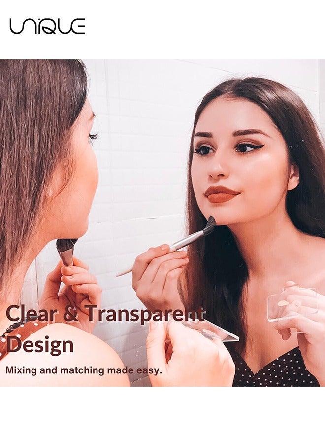 Unique Handheld Makeup Mixing Palette, 2 Pcs Transparent Hand Tray for Mixing Foundation Acrylic Blending Plate For Makeup Lovers and Professionals - Image 5