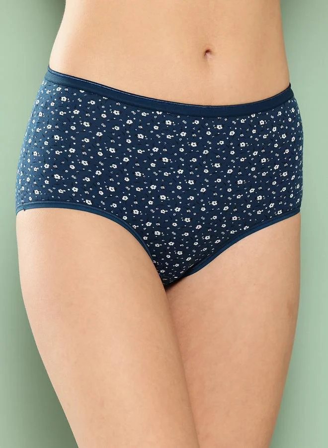 Leading Lady Pack of 3 - Printed Cotton Blend Hipster Briefs