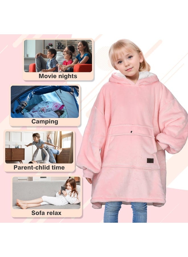 Catalonia Catalonia boys Hoodie Sweatshirt Kids Oversized Blanket Sweatshirt, Sherpa Fleece Hoodie, Super Soft Warm Comfortable Pullover with Large Front Pocket for Boys Girls Teens (7-13 yr) - Image 5