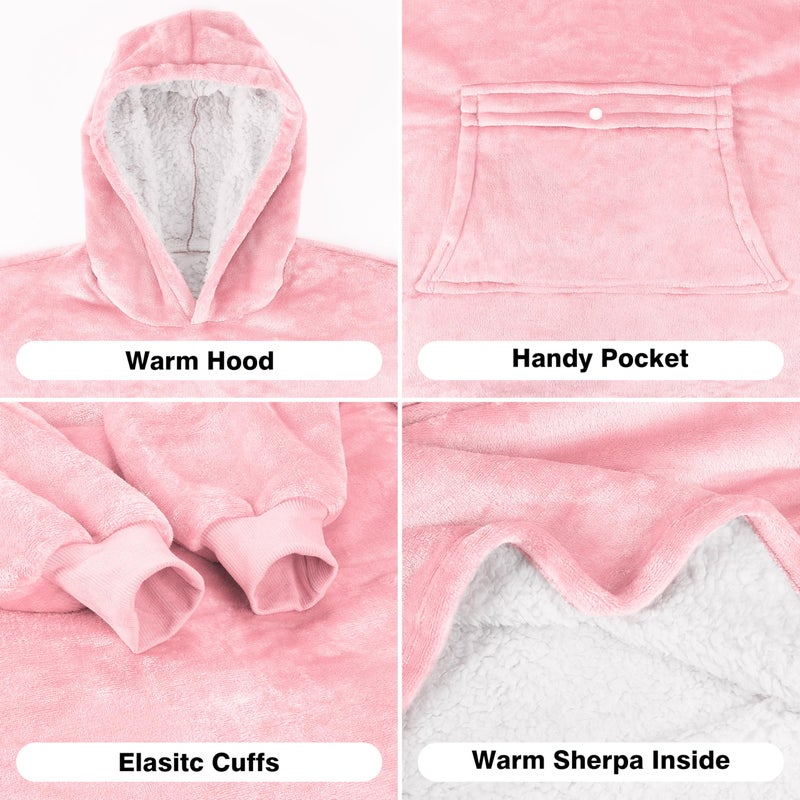 Catalonia Blanket Hoodie for Kids, Oversized Wearable Sherpa Sweatshirt Pullover for 7-16 yr Teens Youth, Kids Gift Idea - Image 3